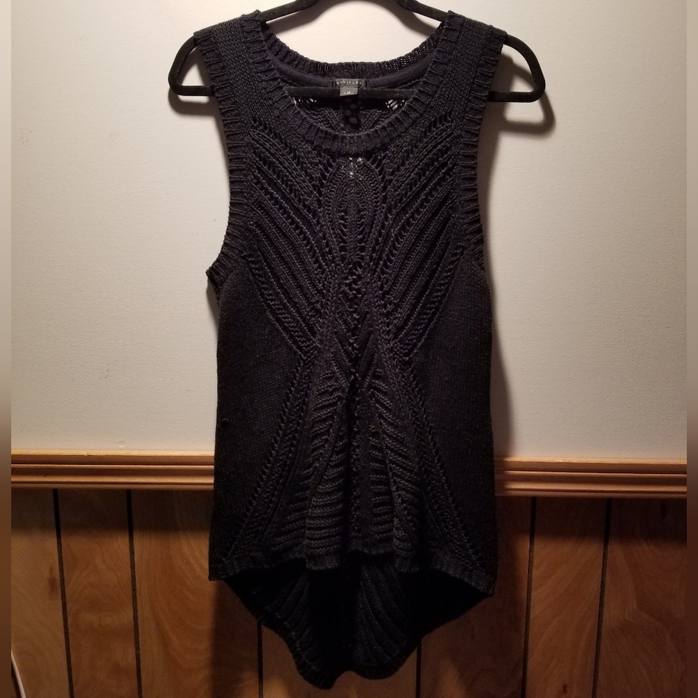 🌻👙Attitude(Jay Manuel) knit long crochet patterned sleeveless tunic